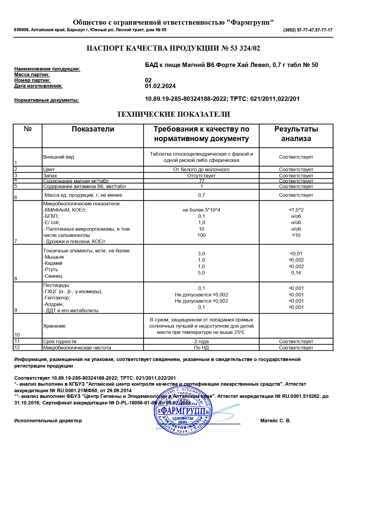 Паспорт №022024